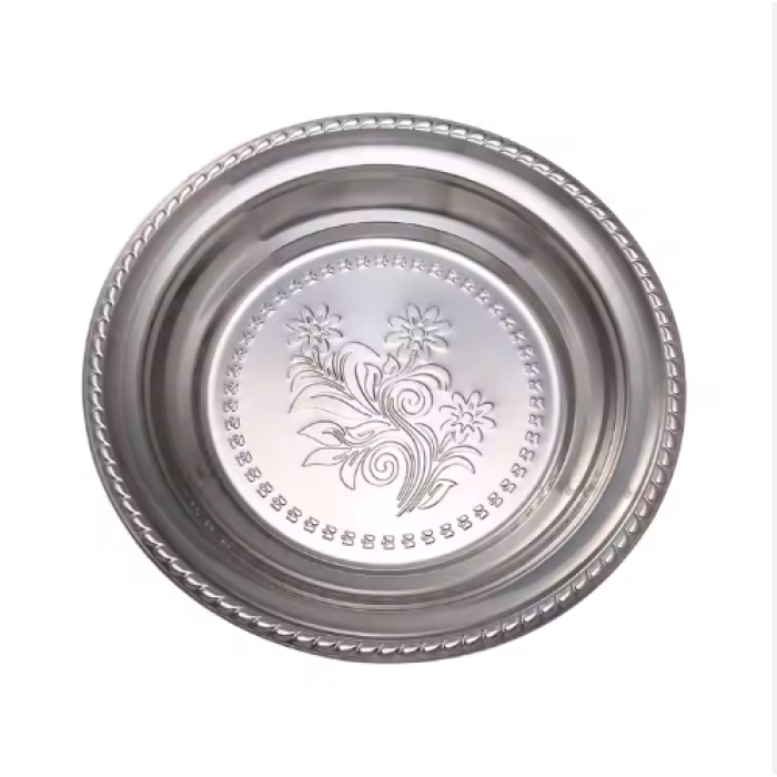 High-quality full-edge wavy pattern vegetable dish fruit dish stainless steel cymbidium dish dinning tray desert plate